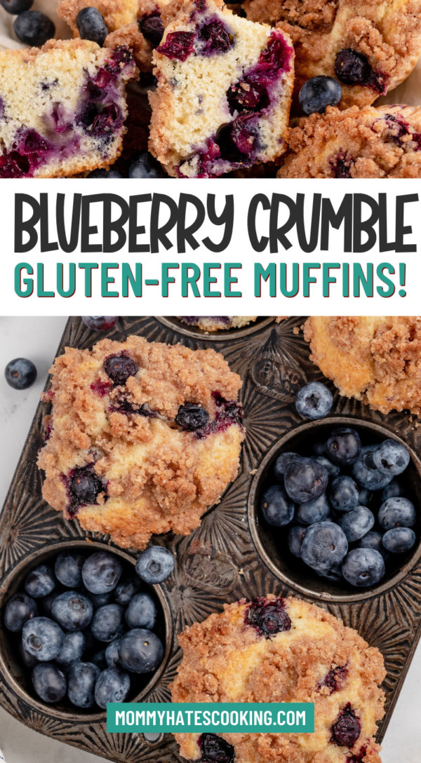 gluten free blueberry muffins with crumble topping
