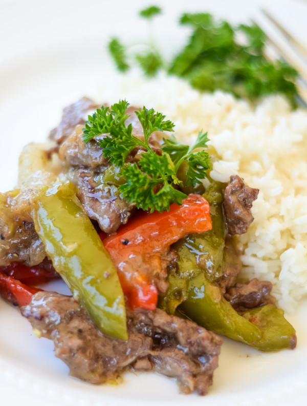 creamy beef and peppers