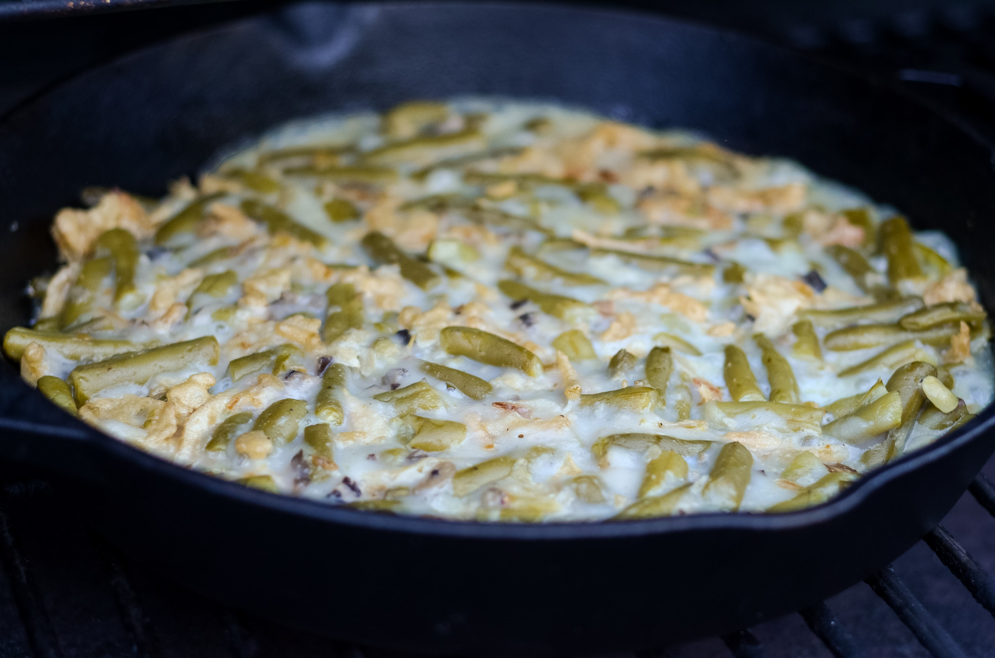 Pellet Grill Green Bean Casserole - Mommy Hates Cooking