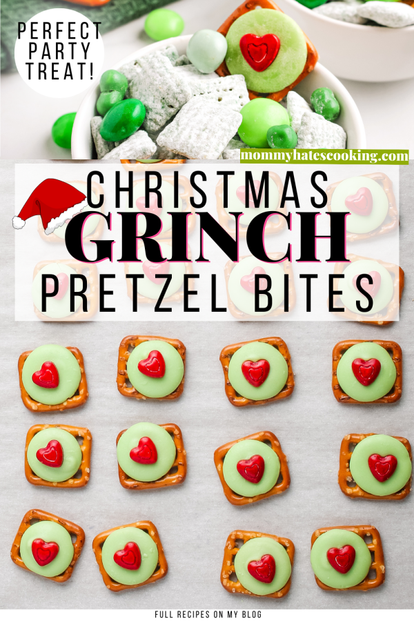 grinch pretzel bites