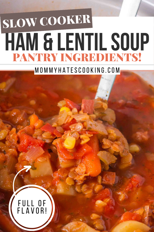 slow cooker ham and lentil soup