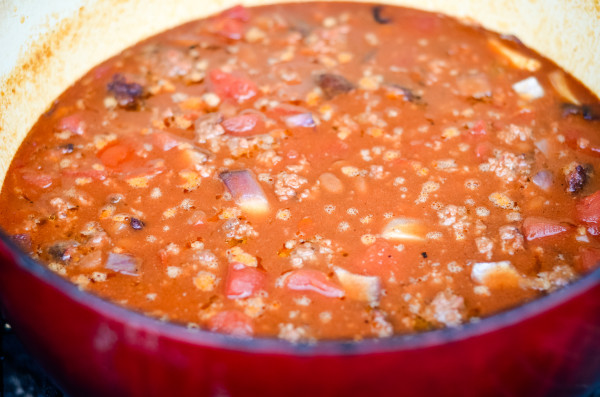 pellet grill smoked chili over the top