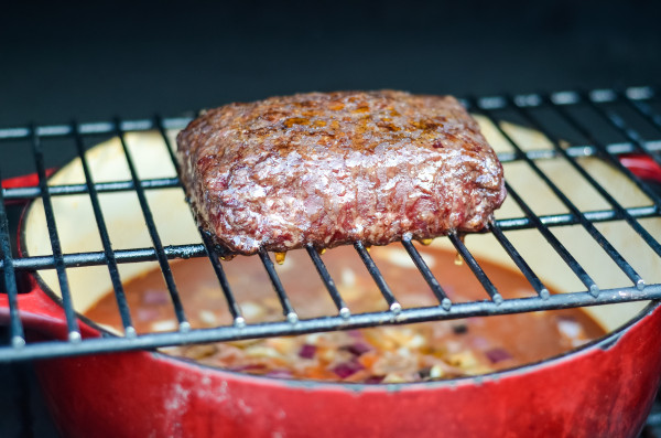 pellet grill smoked chili over the top