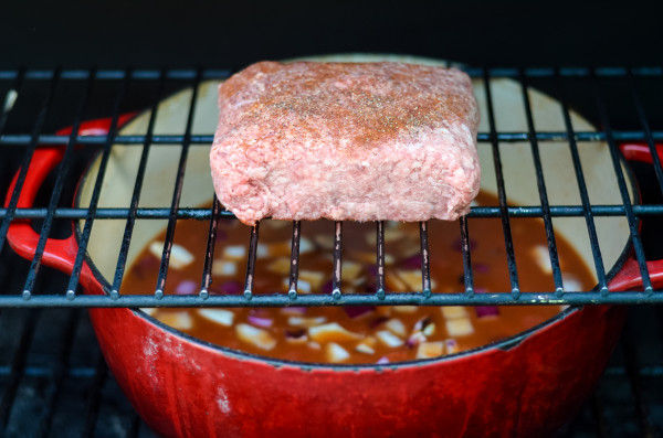 pellet grill smoked chili over the top