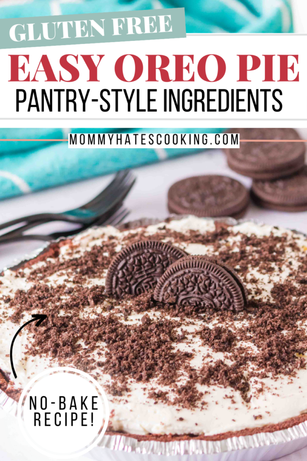 gluten free no-bake oreo pudding pie