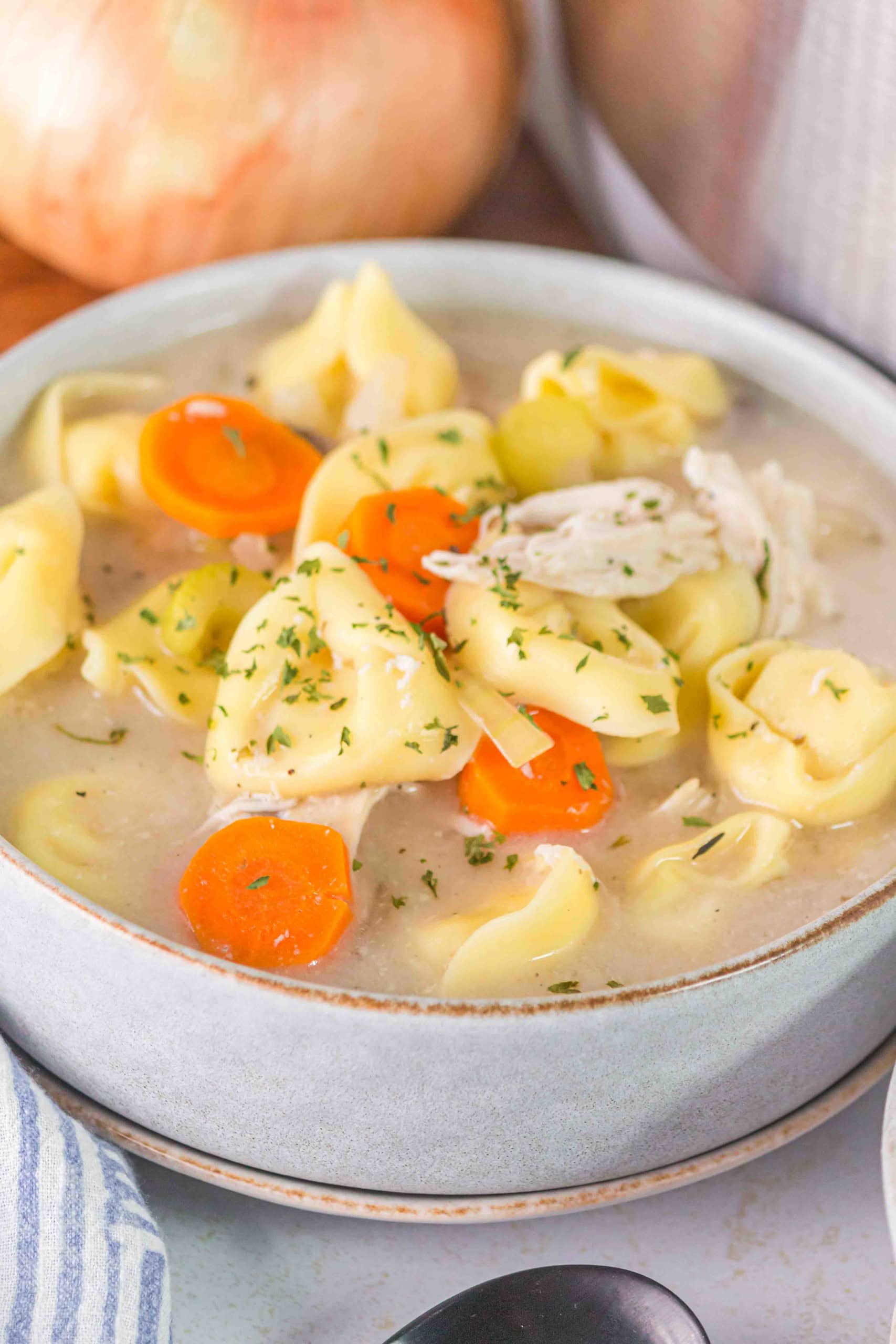 Chicken Tortellini Soup Slow Cooker (Gluten-Free Optional)