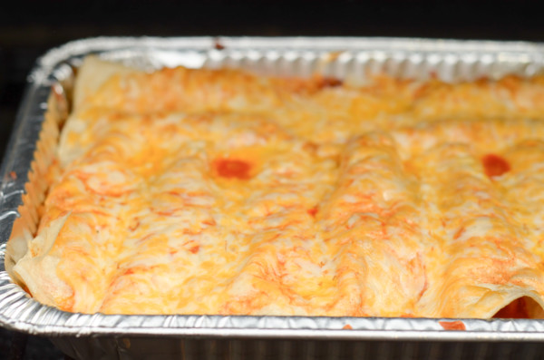 pellet grill smoked enchiladas plated to serve