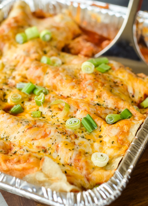 pellet grill smoked enchiladas plated to serve