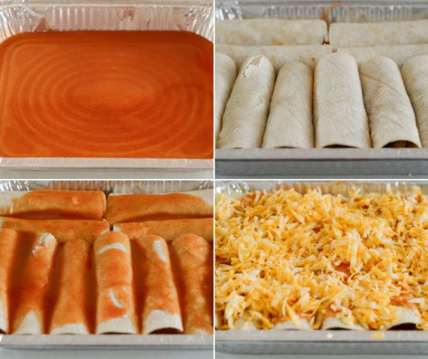 pellet grill smoked enchiladas process shot