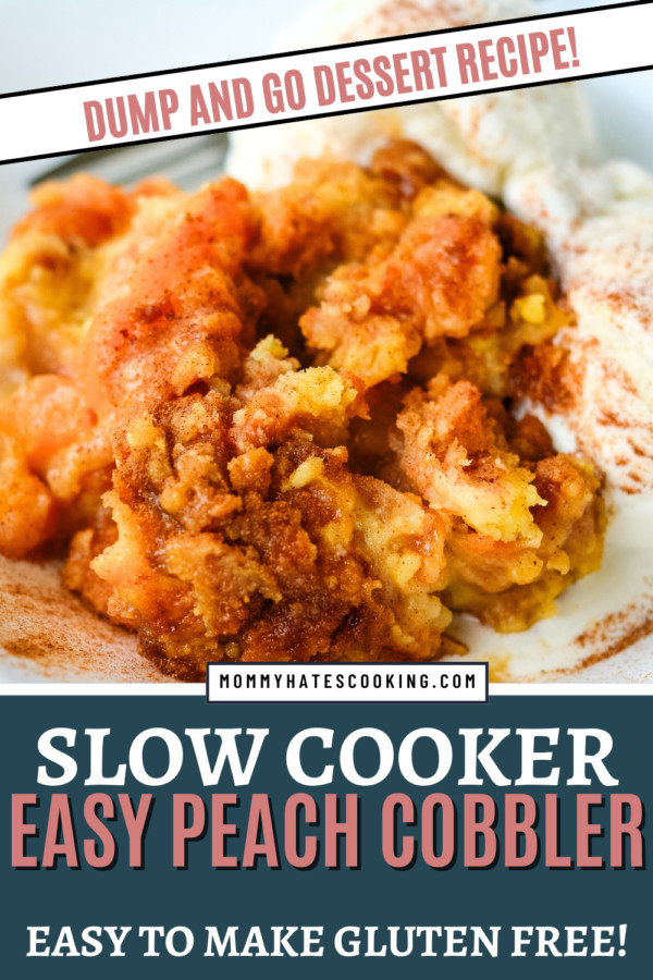 slow cooker peach cobbler with cake mix
