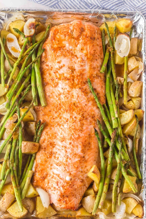 sheet pan gluten-free salmon and vegetables recipe